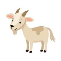 Flat Design Cute Goat with Minimal Look vector