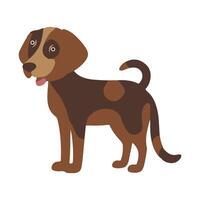 Funny Cute Dog Standing Cheerfully on White background vector