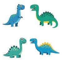 Playful cartoon dinosaurs for kids vector