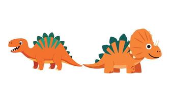 Happy Baby Dino with Big Eyes and Tail white background vector