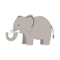 Playful Elephant Standing Calmly on White Background vector