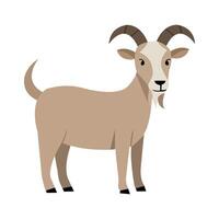 Adorable White Goat with Kawaii Style vector