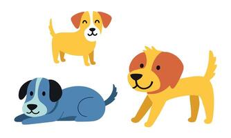 Cartoon Style Dog Barking Happily style on white background vector
