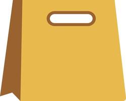 Minimalist shopping bag icon in bright orange with gray handles and white button accents retail business vector