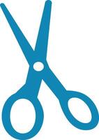 Modern flat illustration of scissors with clean lines and minimalist style. Perfect for representing barbershops, hair salons, tailoring, crafting, school supplies, medical tools, and office equipment vector
