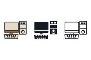 desktop set art icons pack vector