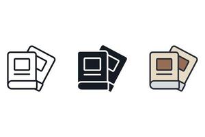 book set icons pack vector
