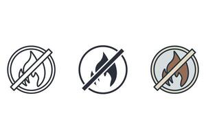 no fire set art icons pack vector