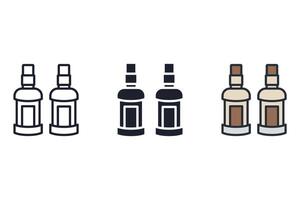 whisky set art icons pack vector