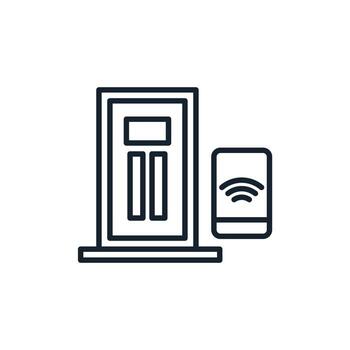 inteligente bloquear Delgado línea íconos vector