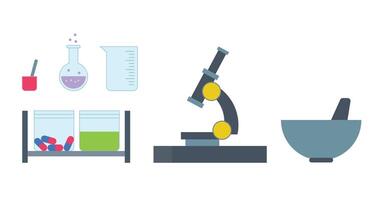Set icon laboratory equipment vector