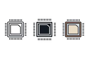 cpu set art icons pack vector