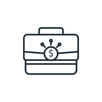 digital briefcase Thin line icons vector