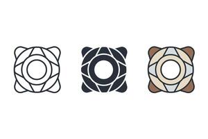 lifebuoy set art icons pack vector