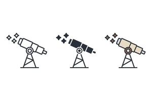 telescope set art icons pack vector