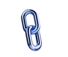metálico azul cadeia ligação com uma lustroso terminar, simbolizando conexão e unidade. 3d ilustração png