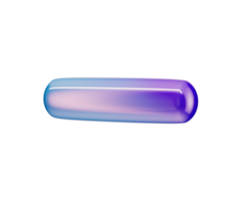 3D Glossy minus icon with a gradient of blue and purple, featuring a modern look. 3d illustration png