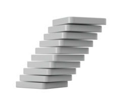 white rectangular slightly offset to create a leaning tower effect. 3D Illustration png