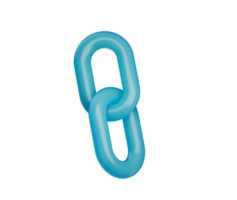 Blue chain link icon with a glossy finish, symbolizing connection and unity png