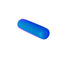 3D Glossy blue minus symbol with a modern, sleek and minimalistic design. 3d illustration png