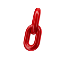3d vermelho cadeia ligação ícone com uma lustroso terminar, simbolizando conexão e unidade, 3d ilustração png