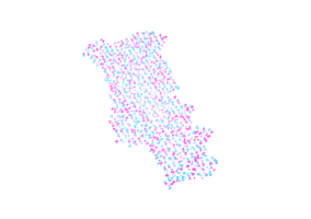 Illuminated Portugal Digital Data Map Pink And Blue Neon Glowing Particles 3D Illustration png