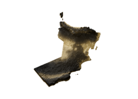 Oman Map Golden Metallic Texture Map Gold Reserves And Gold Mining Concept 3D Illustration png