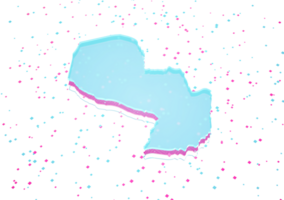 Illuminated Paraguay Data Map Neon Blue Light On Seamless Pattern Background 3D Illustration png