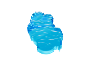 Water Ice Map Of Qatar Global Warming Melting Glacier In Ocean Blue Water 3d Illustration png