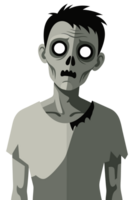 Creepy Cartoon Zombie Character with Expression of Fear, Ideal for Horror Themes or Spooky Illustrations in Various Media png