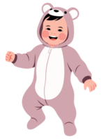 Happy Baby in Bear Costume Celebrating Childhood Joy and Playfulness with Adorable Smiles, Perfect for Family and Child-Centric Projects png