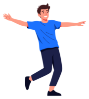 Happy Man with Open Arms Embracing Freedom and Joy Outdoors png