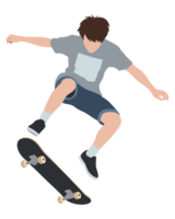 Young Man Skateboarding Mid Air in Dynamic Lifestyle Concept Image png