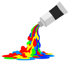 Vibrant Colors Flowing from an Open Tube of Paint, Showcasing Artistic Creativity and Expression in a Colorful Design png