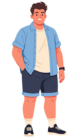 Young Man in Casual Summer Outfit Smiling Confidently with Relaxed Style in a Bright and Stylish Fashion Setting png