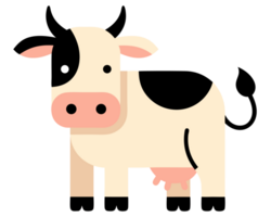 Cute Cartoon Illustration of a Dairy Cow on a Farm, Representing Milk Production in Agriculture and Rural Concepts for Stock Photo Use png