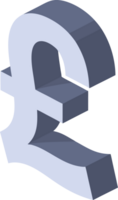 3D Representation of British Pound Sign for Financial Concepts and Economic Themes Related to Currency and Monetary Systems in the UK png