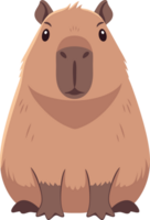Cartoon Capybara Looking Forward with a Friendly Expression in a Colorful Wildlife Concept png