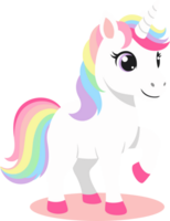 Whimsical Unicorn Character in a Colorful Fantasy World, Capturing the Magic of Childhood Imagination and Joyful Adventures in a Bright Cartoon Style png