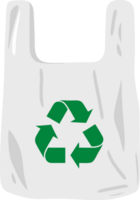 White Plastic Bag Featuring Green Recycling Symbol Promoting Awareness for Sustainable Practices and Eco-Friendly Living Choices png