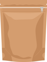 Eco-Friendly Brown Kraft Pouch Packaging with Resealable Zip Closure for Sustainable Storage Solutions and Blank Design for Custom Labels png