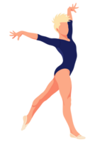 Elegant Female Gymnast Showcasing Flexibility in a Leotard During a Performance with Grace and Poise png