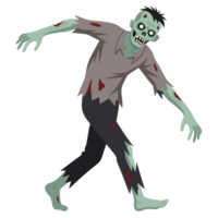 Creepy Zombie Illustration Featuring Undead Character in Tattered Clothing, Perfect for Horror Themes and Spooky Designs png