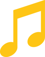 Bright Yellow Eighth Note Symbol Representing Melody and Sound for Entertainment and Audio Themes png