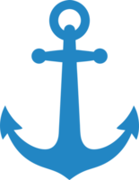 Blue Anchor Symbol Representing Maritime Themes, Ocean Exploration, Travel Adventures, Nautical Journeys, and Sea-Related Activities png