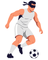 Blind Soccer Player in Adaptive Sport Demonstrating Determination and Inclusion for Athletes with Visual Impairments Engaging in Competitive Play png