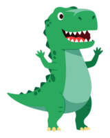 Playful Cartoon Dinosaur Rex Character Exuding Happiness and Friendliness, Ideal for Children Media and Fun Imagery in Various Concepts png