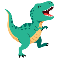 Cute and Playful Cartoon Dinosaur Rex Character with Happy Expression Ideal for Children's Themes and Illustrations png