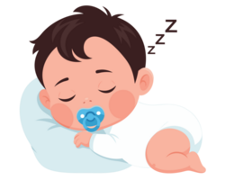 Peaceful Baby with Pacifier Sleeping on Soft Pillow in Infant Resting Concept for Soothing and Calm Imagery png