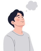 Contemplative Man with Thought Bubble Engaged in Creative Process and Deep Thinking about Ideas and Concepts png